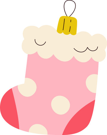Polka Dot Christmas Stocking Ornamentのイラスト素材