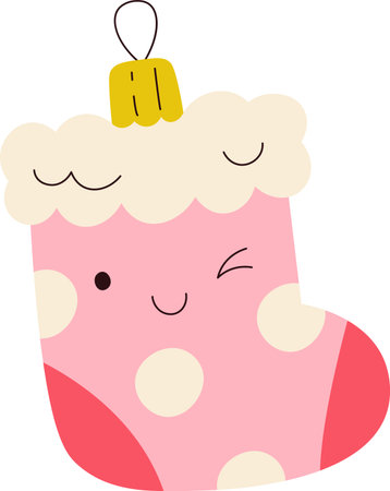 Smiling Christmas Stocking Ornamentのイラスト素材