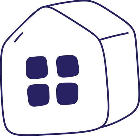 Simple Geometric House Sketchのイラスト素材