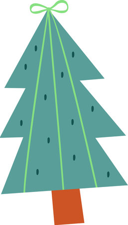 Geometric Christmas Tree with Bowのイラスト素材