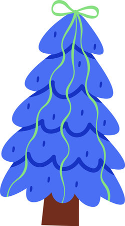 Christmas Pine Tree with Bowのイラスト素材