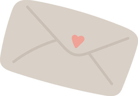 Envelope with Heart Motifのイラスト素材