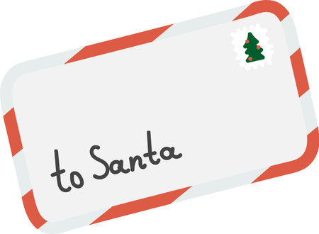 Letter to Santa with Stampのイラスト素材