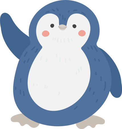 Adorable Penguin Wavingのイラスト素材
