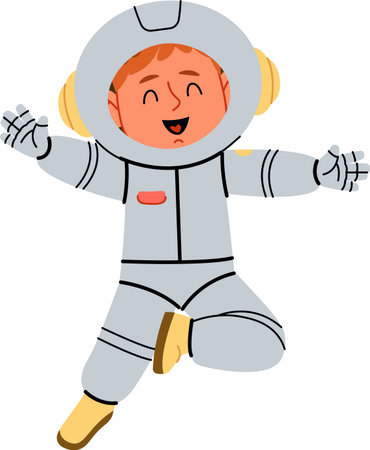 Joyful Astronaut in Spacesuitのイラスト素材