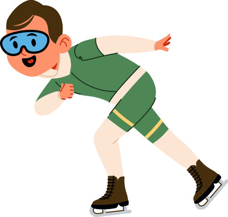 Ice Skater in Action Poseのイラスト素材