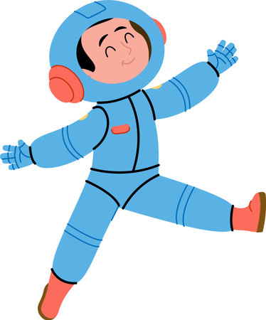 Smiling Astronaut in Spacesuitのイラスト素材