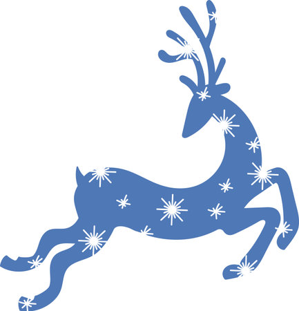 Reindeer with Snowflakes Silhouetteのイラスト素材