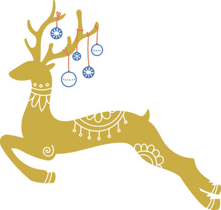 Reindeer with Christmas Ornamentsのイラスト素材