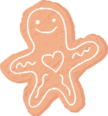 Smiling Gingerbread Cookie Chalk Artのイラスト素材
