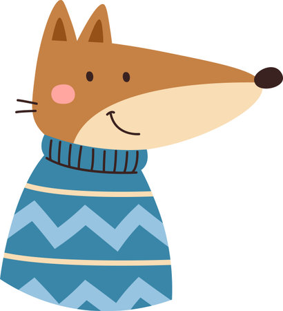 Fox in a Cozy Sweaterのイラスト素材