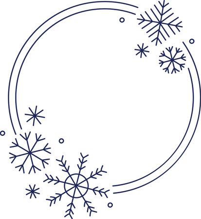 Circular Snowflake Frameのイラスト素材