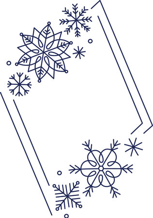 Geometric Snowflake Rhombus Frameのイラスト素材