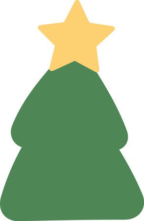 Christmas Tree with Star Topperのイラスト素材