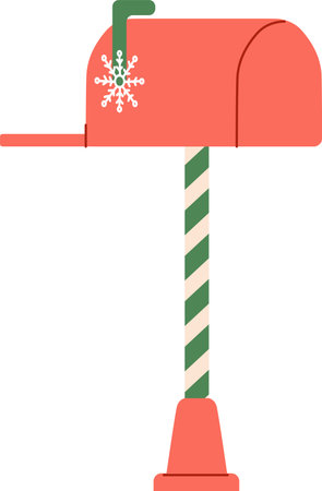 Festive Mailbox with Snowflakeのイラスト素材