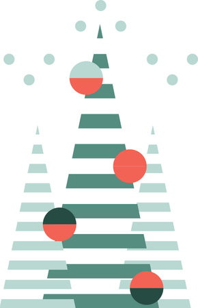 Geometric Christmas Treesのイラスト素材
