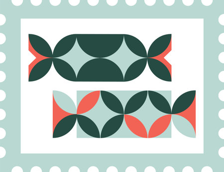 Geometric Candy Christmas Stampのイラスト素材