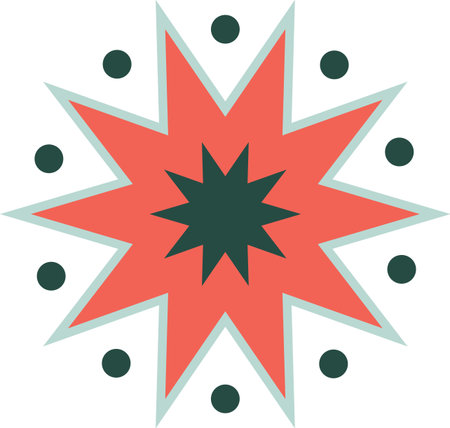 Geometric Starburst with Circlesのイラスト素材