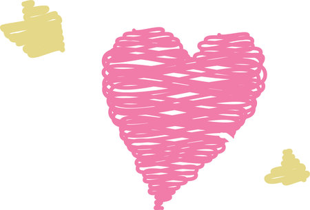 Chalk Heart and Arrowのイラスト素材