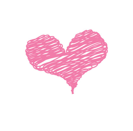 Scribbled Heart Sketchのイラスト素材