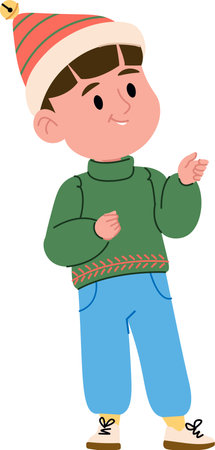 Child in Winter Hat Smilingのイラスト素材