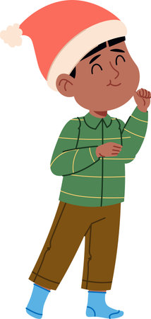 Boy in Santa Hatのイラスト素材