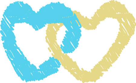 Interlocking Scribble Heartsのイラスト素材