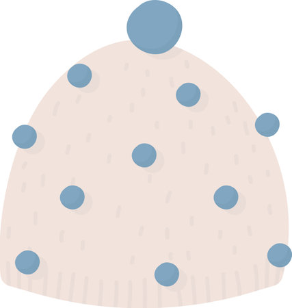 Beanie with Dots and Pom-Pomのイラスト素材