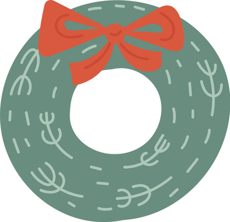 Chrisrmas Wreath with Bowのイラスト素材