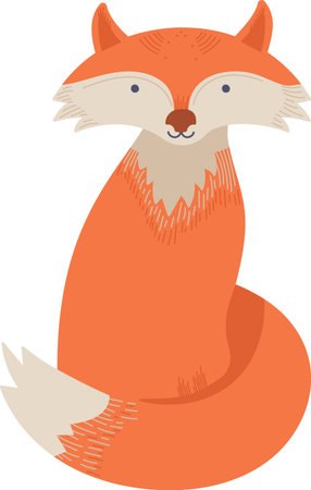 Charming Fox with Bushy Tailのイラスト素材