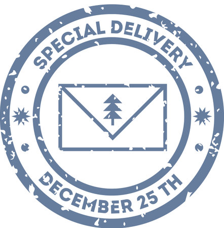 Christmas Special Delivery Postage Stampのイラスト素材