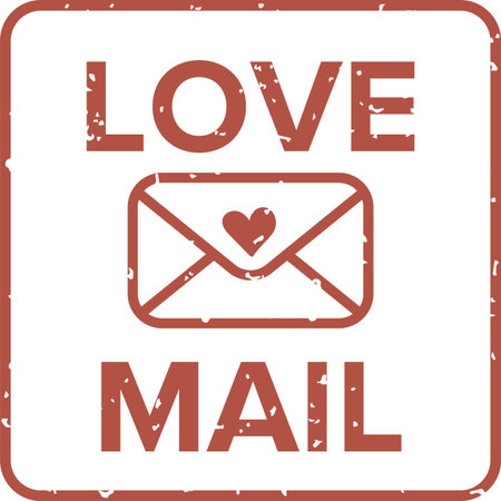 Love Mail Valentines Postage Stampのイラスト素材