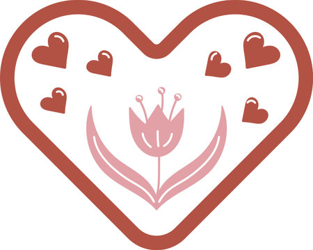 Heart Frame with Tulipのイラスト素材