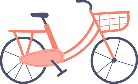 Retro Bicycle with Basketのイラスト素材