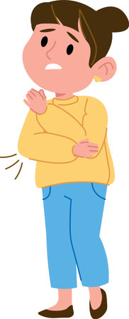 Girl with Pain in Musclesのイラスト素材