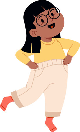 Girl Wearing Warm Trousersのイラスト素材