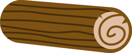 Wooden Log Hand Drawnのイラスト素材