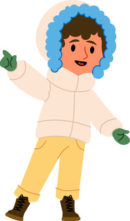 Child in Winter Clothingのイラスト素材