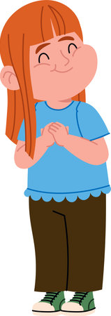 Smiling Girl with Long Hairのイラスト素材