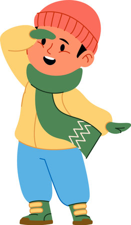 Child in Winter Clothingのイラスト素材