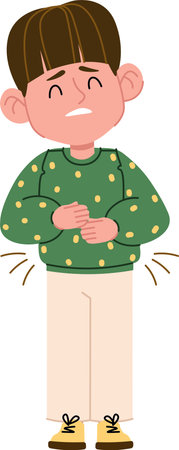 Boy with Stomach Pain Diarrheaのイラスト素材