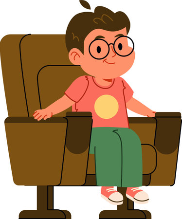 Child Sitting in Cinema Seatのイラスト素材
