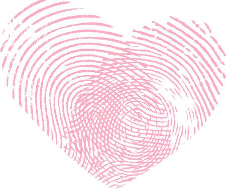 Heart Shaped Fingerprint Symbolのイラスト素材