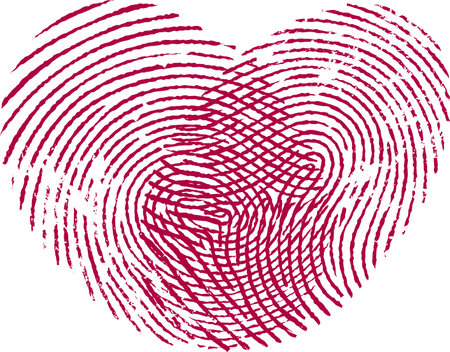 Heart Shaped Fingerprint Symbolのイラスト素材