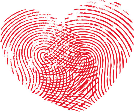 Heart Shaped Fingerprint Patternのイラスト素材