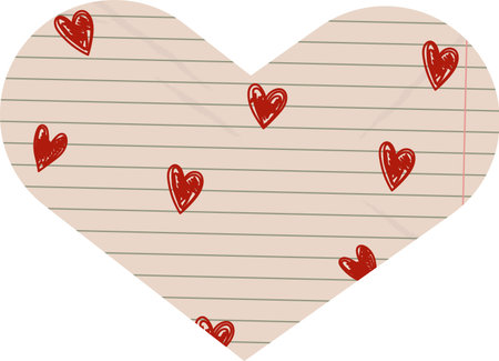 Heart Shaped Notepaper Paper Cut Outのイラスト素材