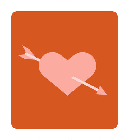 Heart with Arrow Postage Stampのイラスト素材