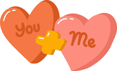 You Plus Me Valentine Heartsのイラスト素材