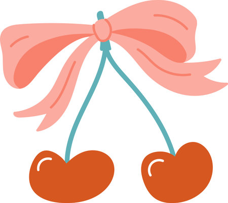 Cherries with Decorative Bowのイラスト素材