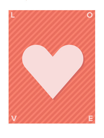 Heart Card Romantic Postage Stampのイラスト素材